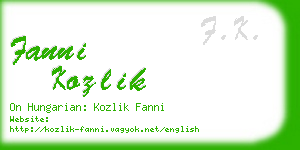 fanni kozlik business card